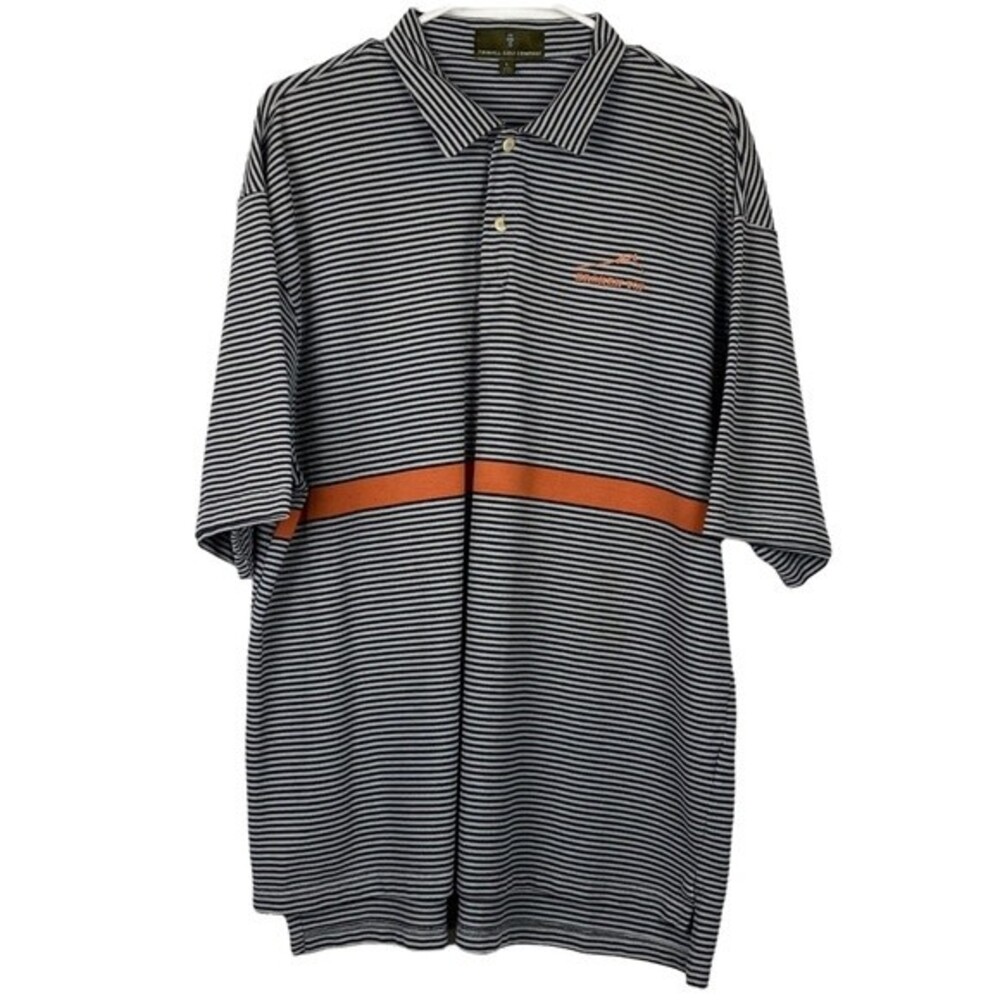 Twinhill Golf Company Polo Shirt Mens Large Gray Striped Casual